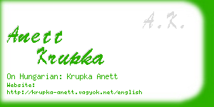 anett krupka business card